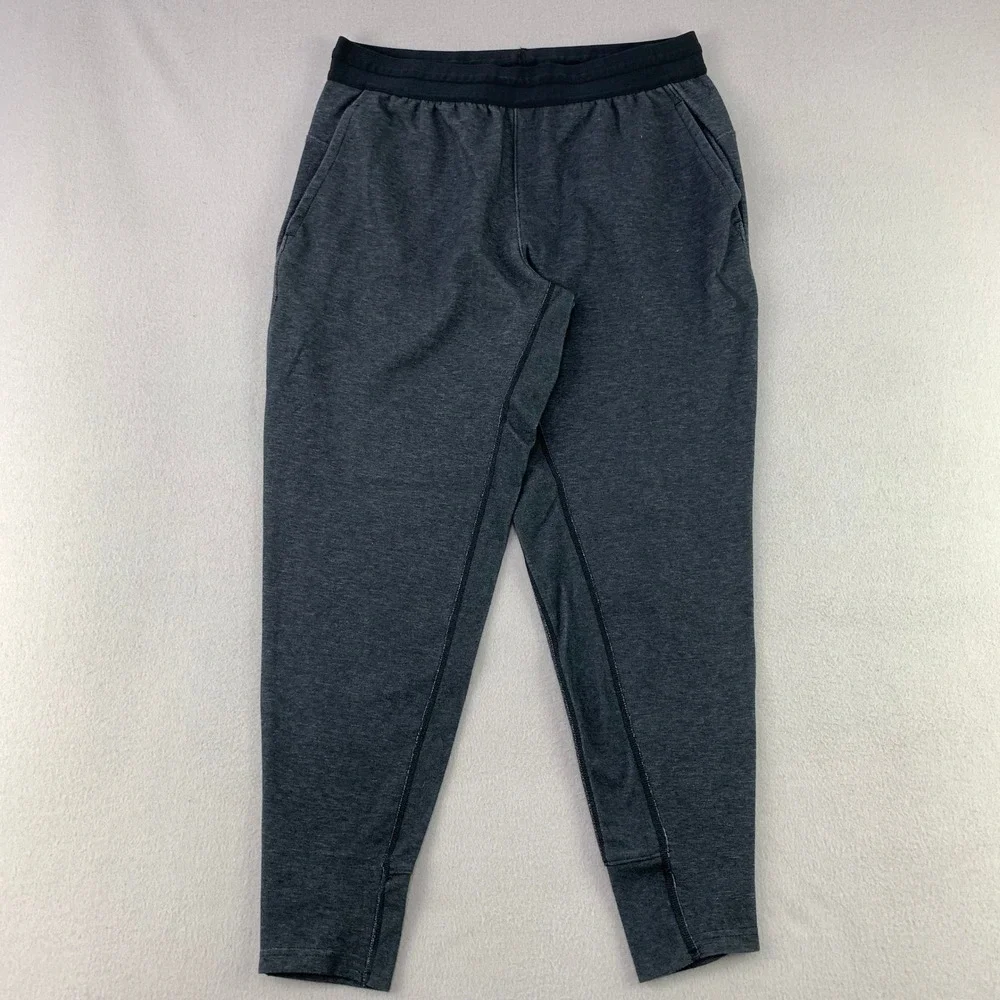 Nike Yoga Joggers Men Medium Charcoal Athletic Tapered Sweatpants Lounge Cozy